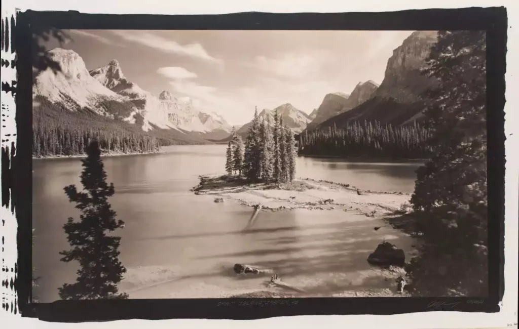 Spirit Island, Alberta, Canada, Platinum Palladium Print